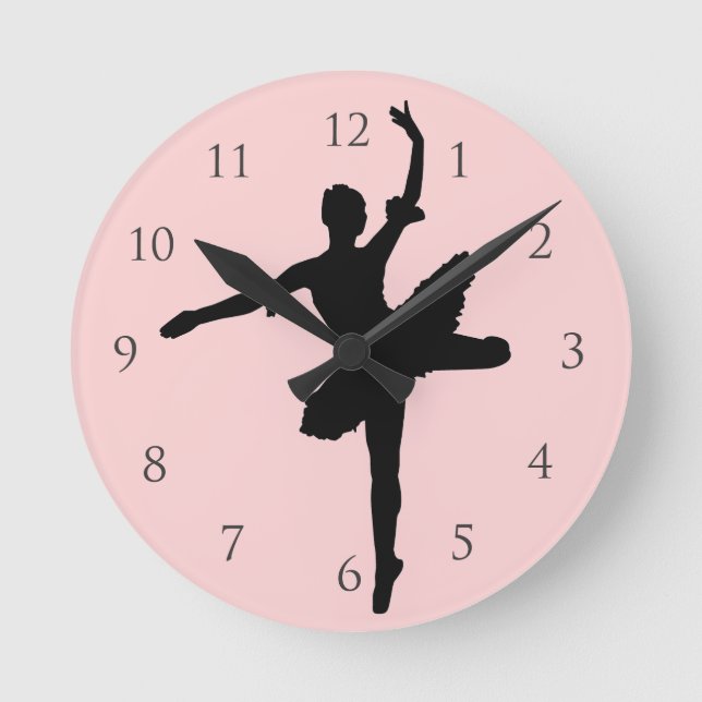 Ballet with Numbers Round Clock (Front)