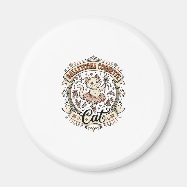 Balletcore Coquette Cat Balletcore Coquette Cat Vi Magnet (Front)