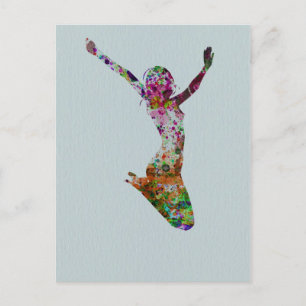 Ballette watercolor postcard