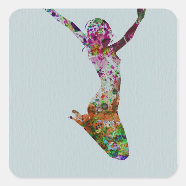 Ballette watercolor square sticker (Front)