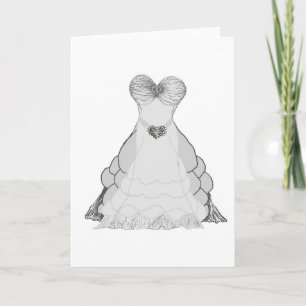 Ballgown wedding dress greeting card