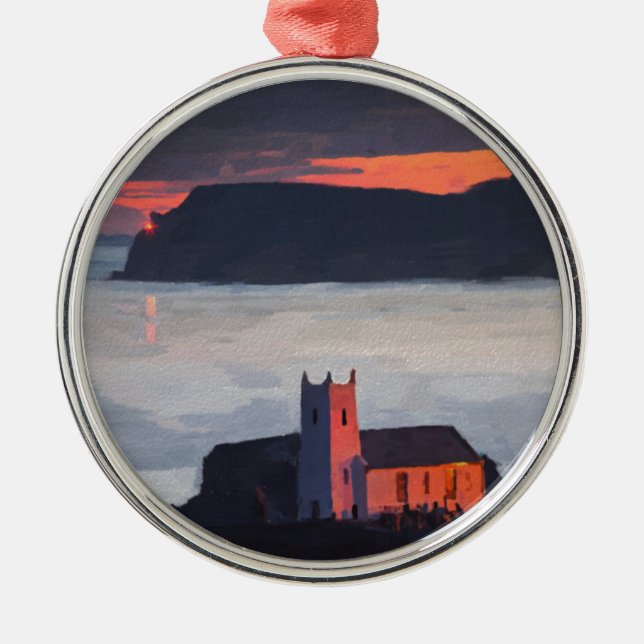 Ballintoy Church, Ireland Metal Tree Decoration (Front)