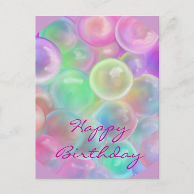 Ballons-Happy Birth. Postkarte Postcard (Front)