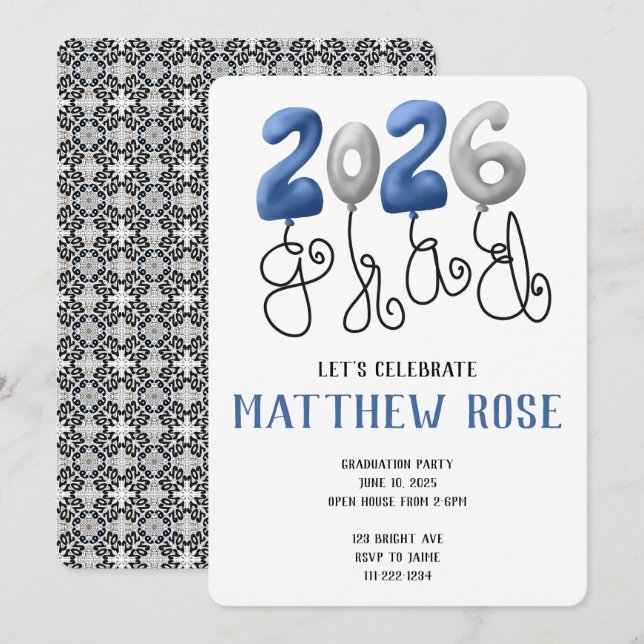 Balloon 2026 Grad Invitation (Front/Back)
