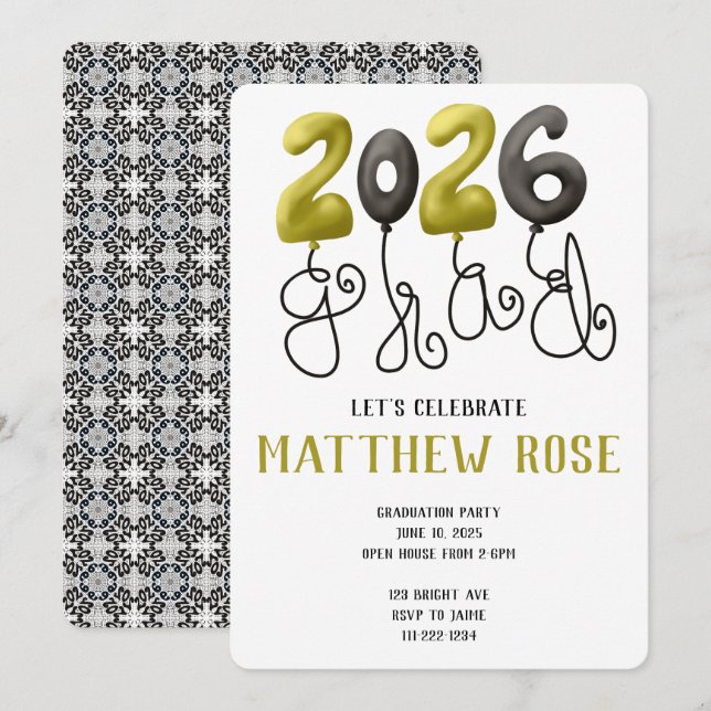 Balloon 2026 Grad Invitation (Front/Back)