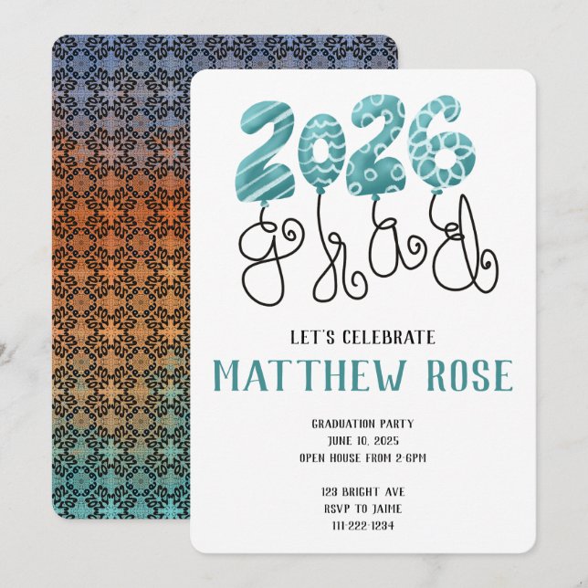 Balloon 2026 Grad Invitation (Front/Back)