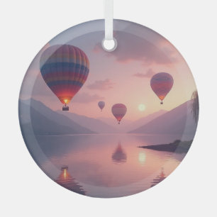 Balloon Adventure Dreams Glass Tree Decoration