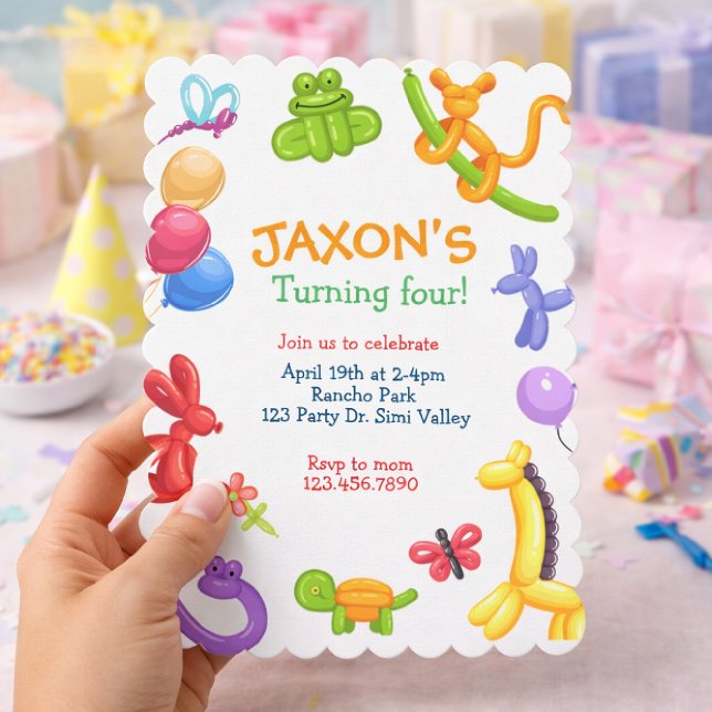 Balloon Animal Birthday Invitation, Balloon Twisti Invitation (Creator Uploaded)