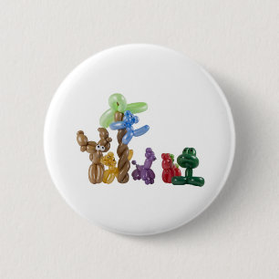 balloon animal group 6 cm round badge