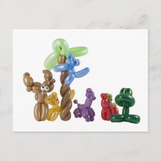 balloon animal group postcard