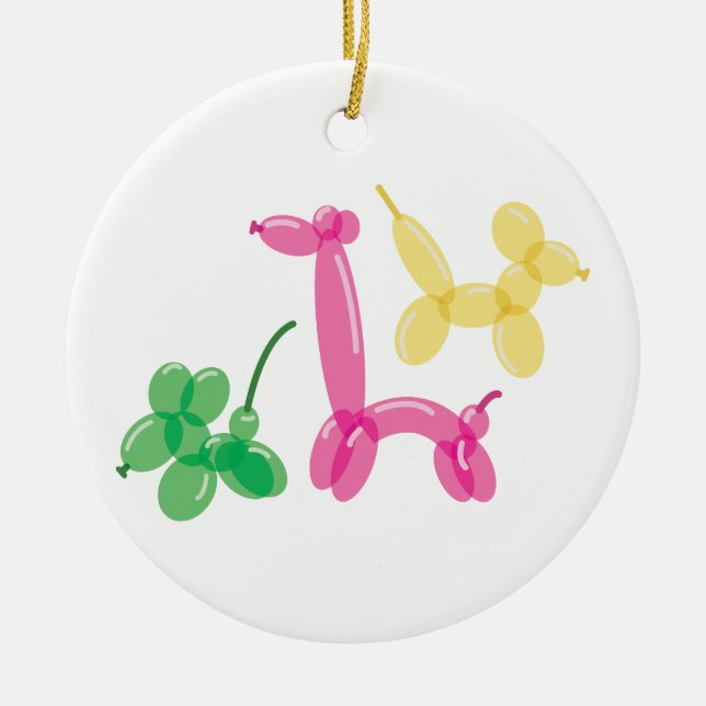 Balloon Animals Ceramic Tree Decoration (Front)