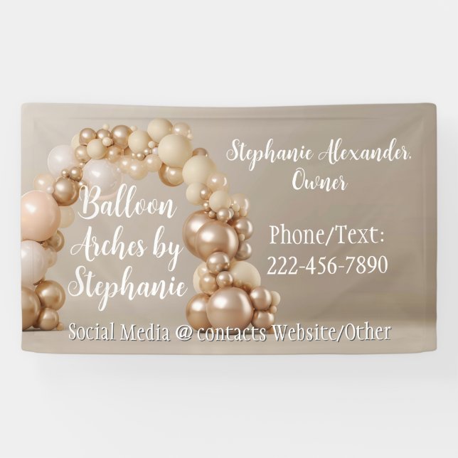 Balloon Arch Artist Party Planner Decorating  Banner (Horizontal)