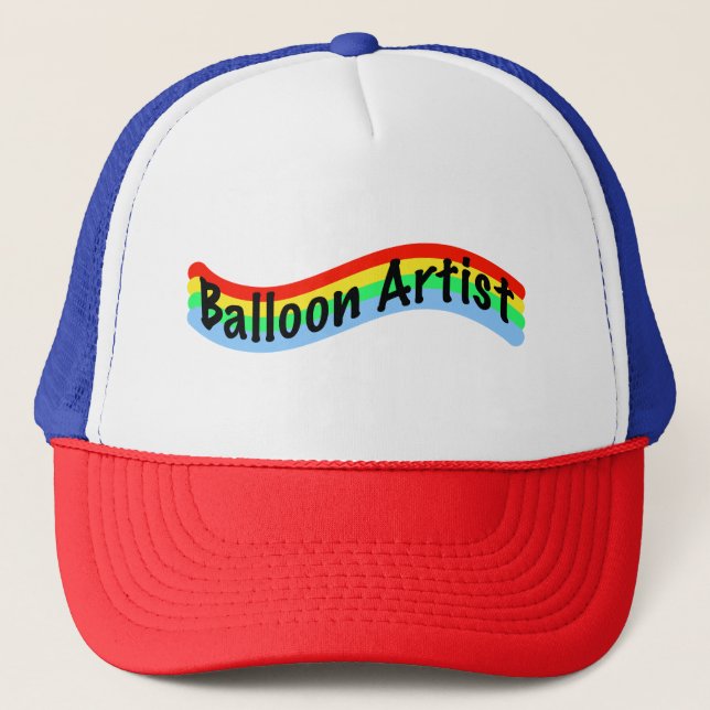 Balloon Artist: Wavy Design in Bright Colours Trucker Hat (Front)