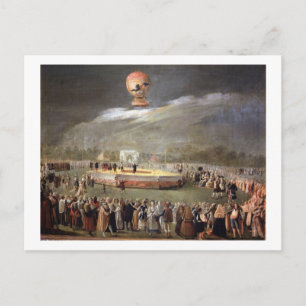 Balloon Ascension in the Gardens of Aranjuez, c.17 Postcard