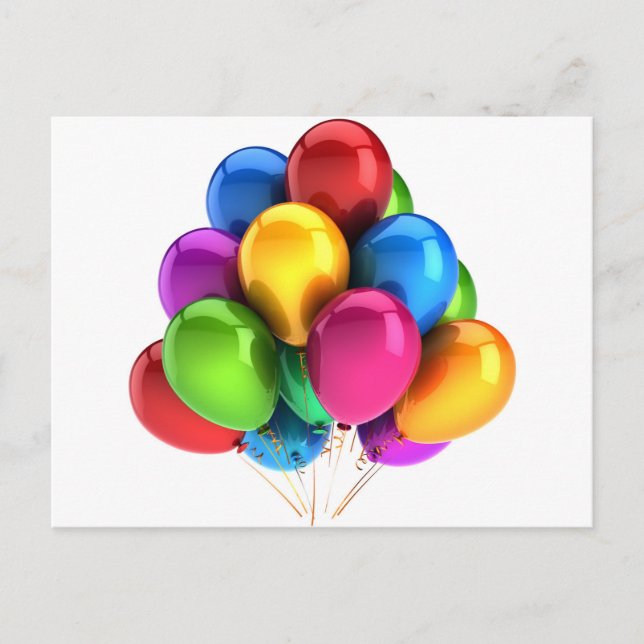 balloon balloons custom personalise Anniversaries Postcard (Front)