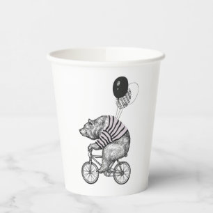 Balloon Bicycle Bear Paper Cups
