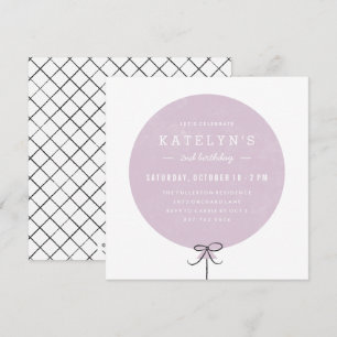 Balloon Birthday Invitation - Lavender