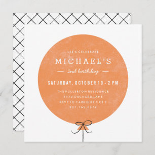 Balloon Birthday Invitation - Orange