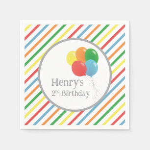 Balloon Birthday Paper Napkins, Gender Neutral Napkin