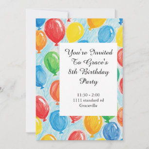 Balloon Birthday Party Invite