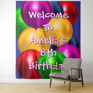 Balloon Birthday Welcome Tapestry