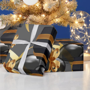 Balloon Black & Grey Gift Box Matte Wrapping Paper