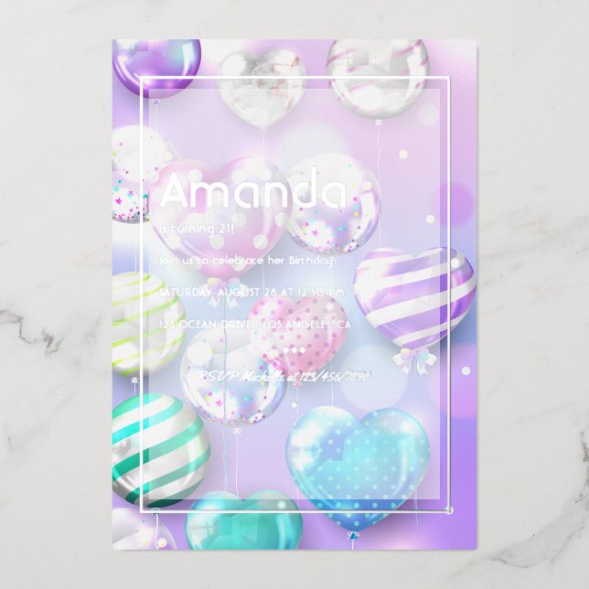 Balloon Bokeh Birthday Party (Front)