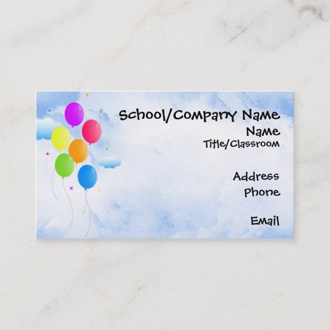 Balloon Bouquet Business Card (Front)