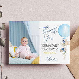 Balloon Boy Photo Thank You Card