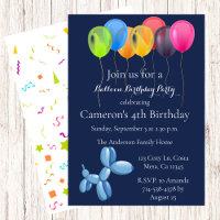 Balloon Bunch Birthday Party Invitation