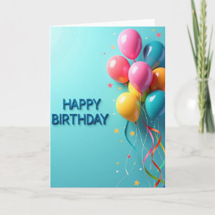 Balloon Burst Birthday Card