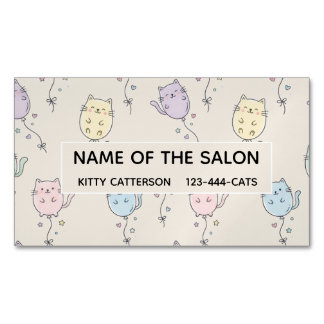  Balloon Cat Pattern | Quirky Animal Business Card