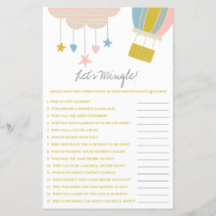 Balloon & Cloud Let's Mingle! Baby Shower Game