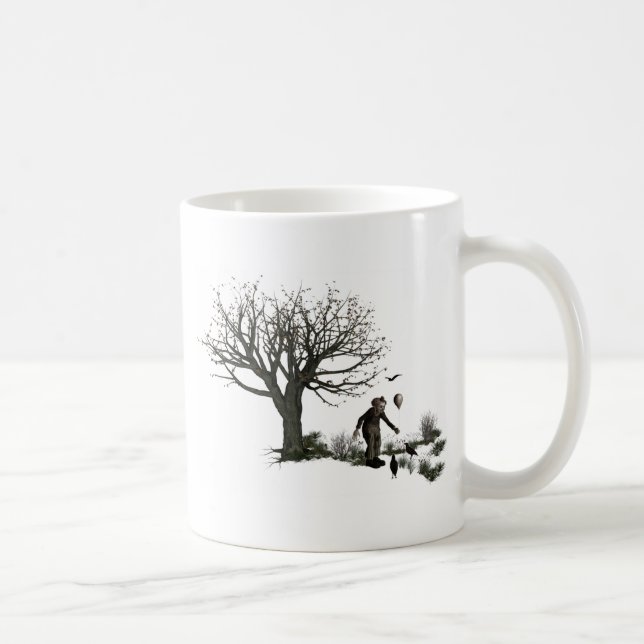 Balloon Clown Old Tree & Black Birds Original Coffee Mug (Right)