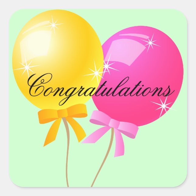 Balloon Congratulations Sticker (Front)