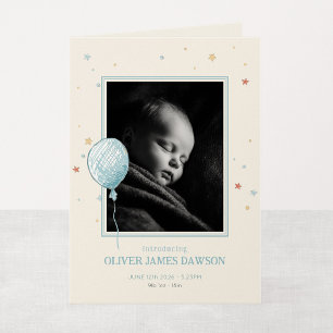 Balloon Daydream Folded 5x7 New Baby Announcement