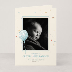 Balloon Daydream Folded 5x7 New Baby Announcement