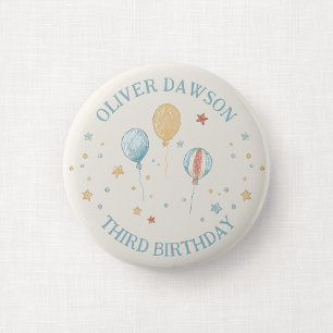 Balloon Daydream Kid's Birthday Guest Pin Badge