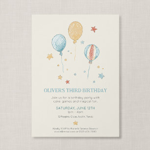 Balloon Daydream Kid's Birthday Party Invitation