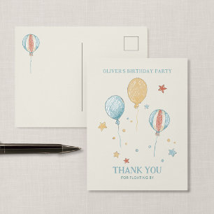 Balloon Daydream Party Thank You Card Postcard