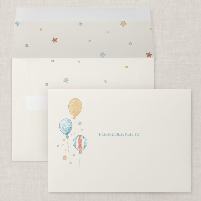 Balloon Daydream Personalised Envelope (Balloon Daydream - Personalized Envelope)