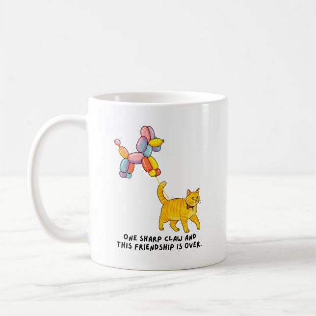 Balloon Dog and Cat Illustration  Coffee Mug (Left)