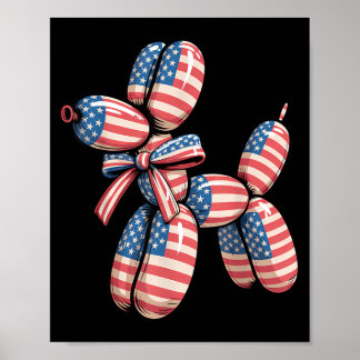Balloon Dog Balloon Twisting 4th of July American Poster