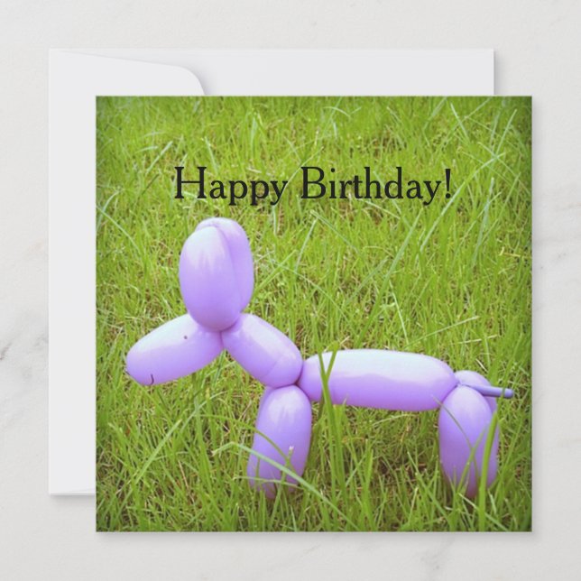 Balloon Dog Birthday Card (with Envelope) (Front)