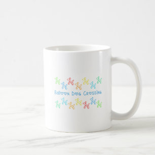 Balloon Dog Crossing Mug (White, Bright Colours)