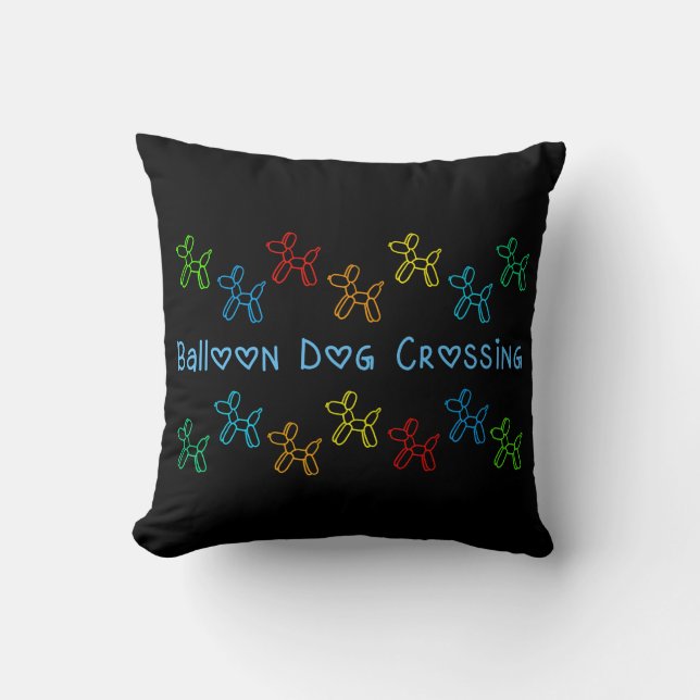 Balloon Dog Crossing Pillow (Front)