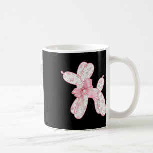 Balloon Dog Floral Pink Coquette Bow Women Kids Do Coffee Mug