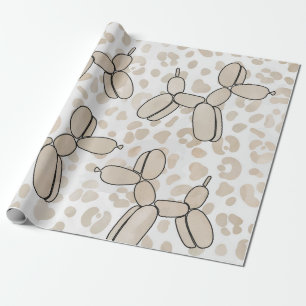 Balloon Dog Leoprad pattern Wrapping Paper
