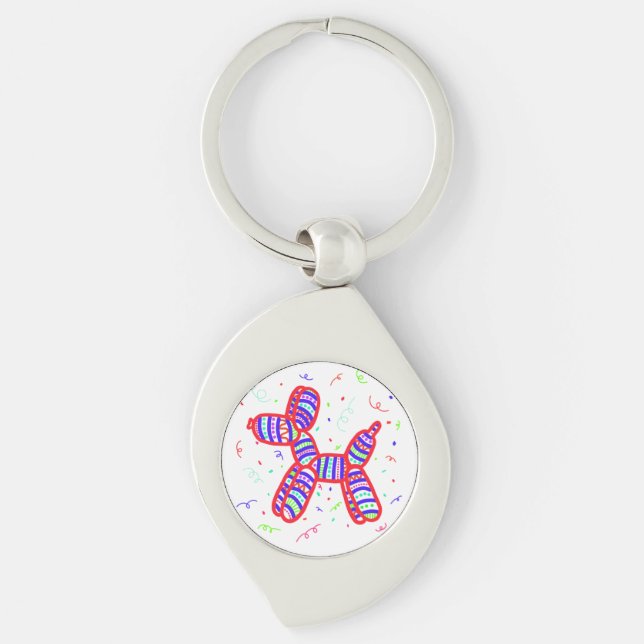 Balloon Dog Party Keychain (Front)