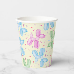 Balloon Dog Pastel Birthday Cups
